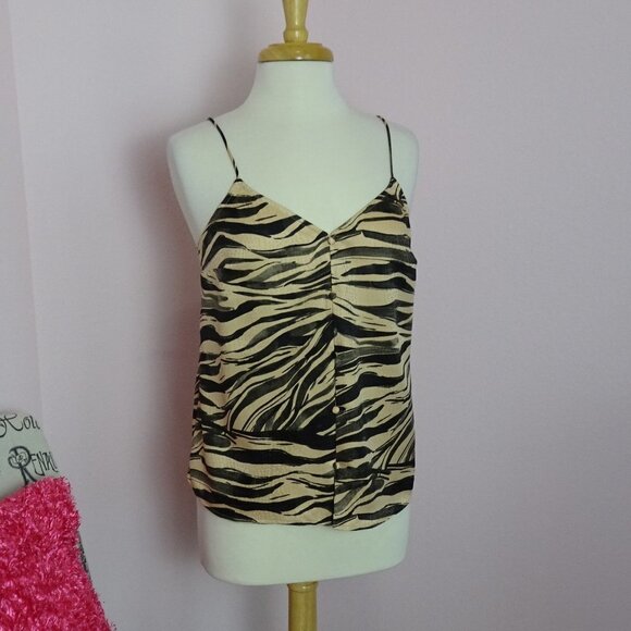 💰3/$25 NINE WEST Zebra Cami Tank Top Spaghetti Straps Choose size S-2XL NWT - Picture 3 of 10